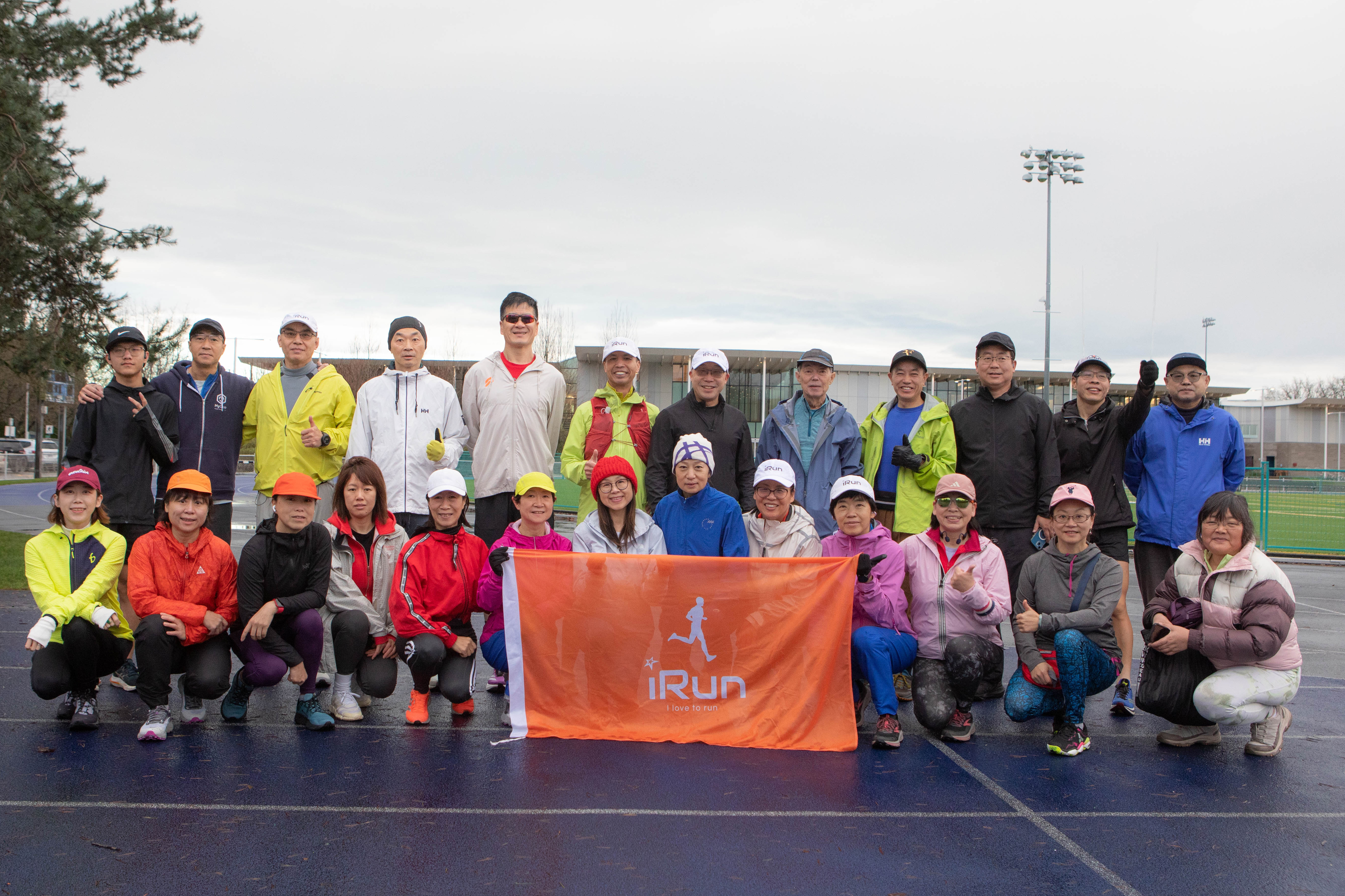 Patrick Ni with iRun Club crew at 2026 New Year Run
